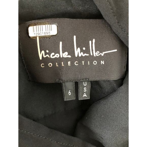 Nicole Miller Lace Dress Mesh V-Neck Mini Navy Black US 6 - Picture 8 of 10